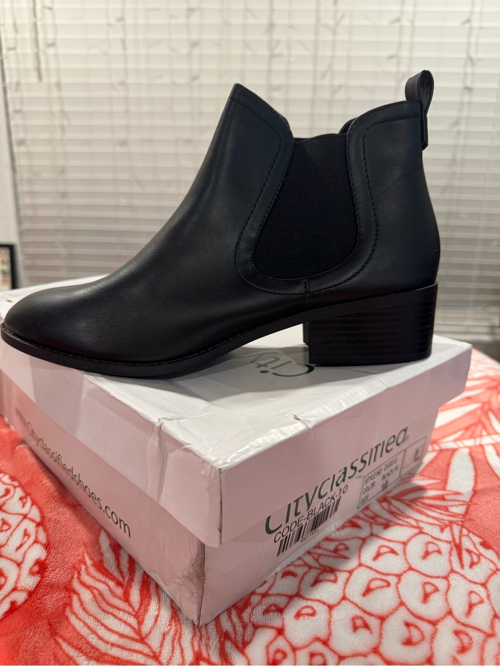 Classic Black Chelsea Ankle Boot - size 10